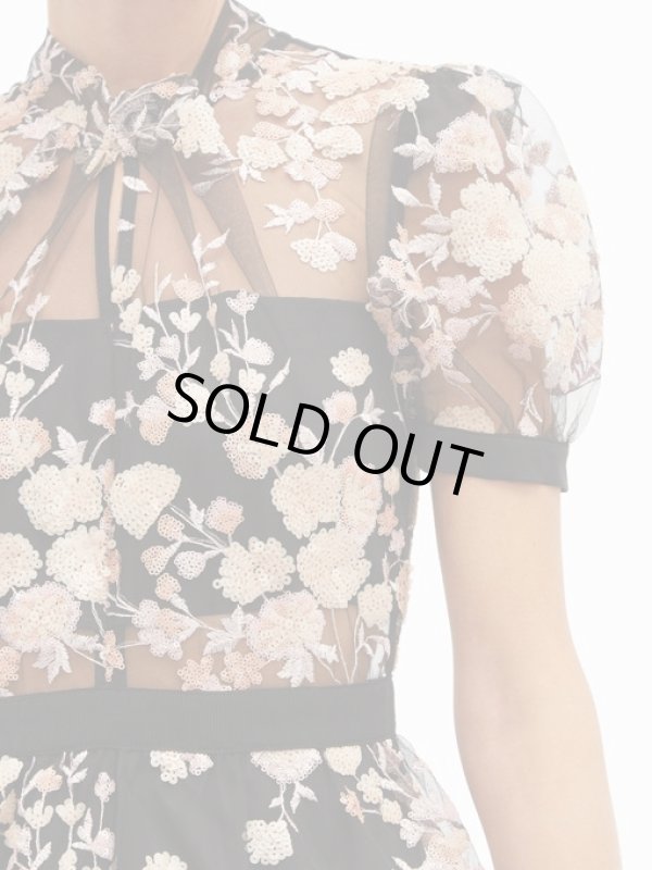 画像4: Self Portrait　セルフポートレート　Short Sleeve Floral Mesh Midi Dress (4)
