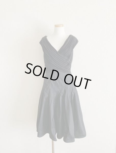 画像2: 1点のみ即発!Tadashi Shoji  タダシショージ   Taffeta-Skirt Dress ブラック (2)