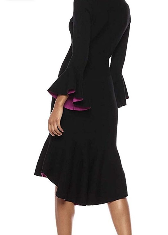 画像3: 【ドラマ使用】Milly ミリー　コントラストニットマーメイドドレス  ブラック (3)