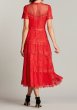 画像2: 【限定色】Tadashi Shoji タダシショージ   camilla Lace Tea-Length ドレス  レッド系  12245 (2)