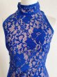 画像6: セール！Tadashi Shoji タダシショージ　Sleeveless Velvet Floral Lace Gown　ブルー系 (6)