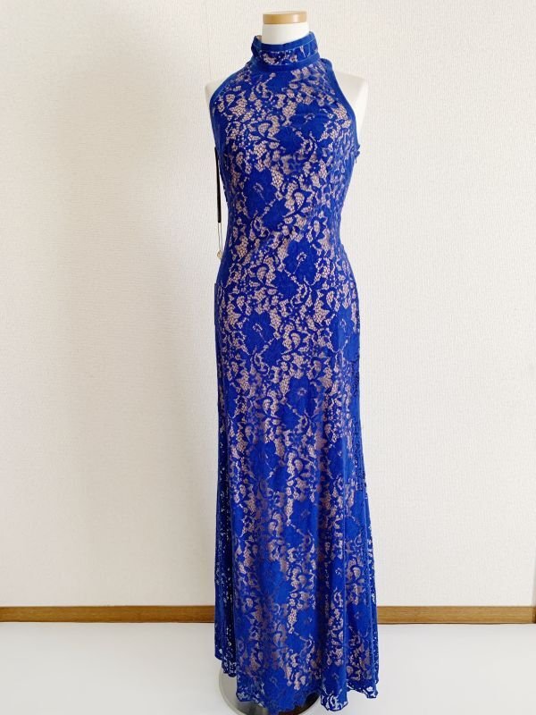 画像3: セール！Tadashi Shoji タダシショージ　Sage Velvet Floral Lace Gown　ブルー系 (3)