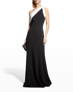 Tadashi Shoji タダシショージ Aria One-Shoulder Ruffle Dress