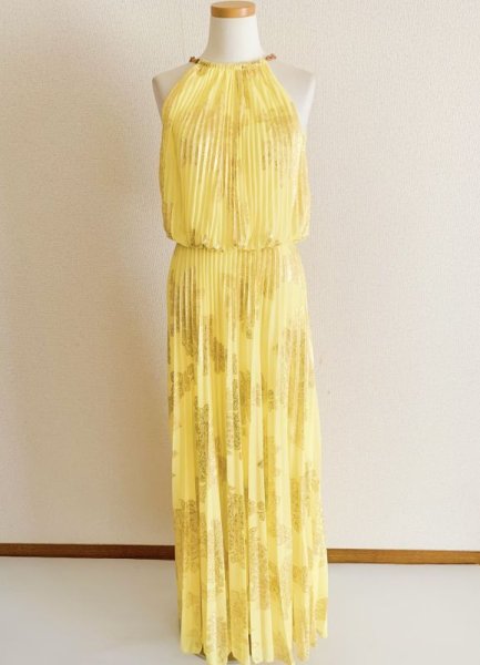 画像6: ドラマ【リベンジ使用】Xscape   Foiled Blouson Gown イエロー (6)