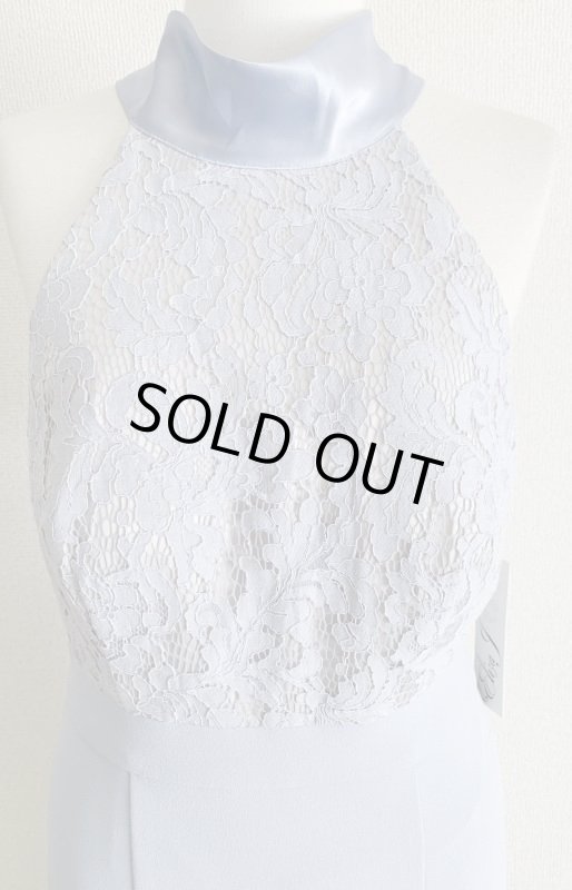 画像8: 1点のみ即発！Eliza J   ブルーレースホルターイブニングドレス  83101 (8)