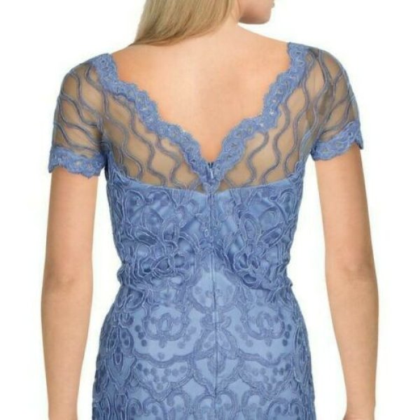 画像3: セール!Tadashi Shoji  タダシショージ   Embroidered Lace Evening Gown ブルー系 (3)