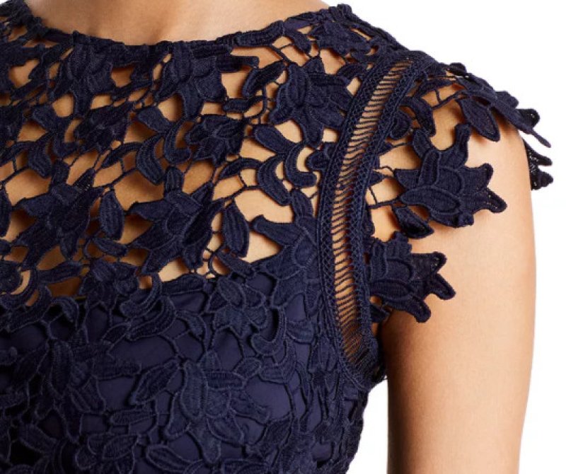 画像3: セール！【Alexis Gaube着用】Eliza J  イライザジェイ 　レースアシンメトリックドレス   ネイビー  41902 (3)