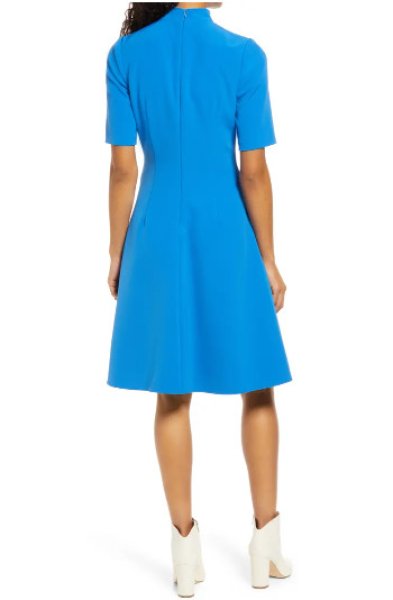 画像2: 【ドラマ使用】Black Halo  Zana Twist Neck A-Line Dress ブルー系 (2)