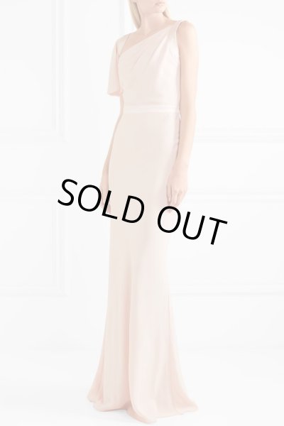 画像1: セール！Alexander McQueen アレキサンダーマックイーン　Pink Draped Satin-trimmed Crepe Gown  (1)