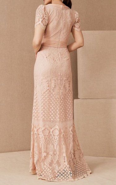 画像3: セール!Tadashi Shoji タダシショージ  DUMIN Lace Dress  ピンク系 (3)