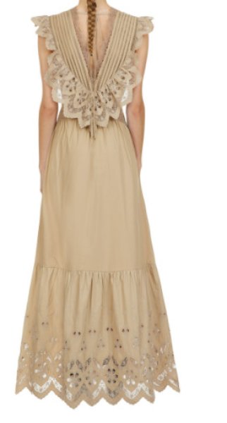 画像3: Self Portrait セルフポートレイト Cotton Broderie Sleeveless Maxi Dress  ベージュ系 (3)