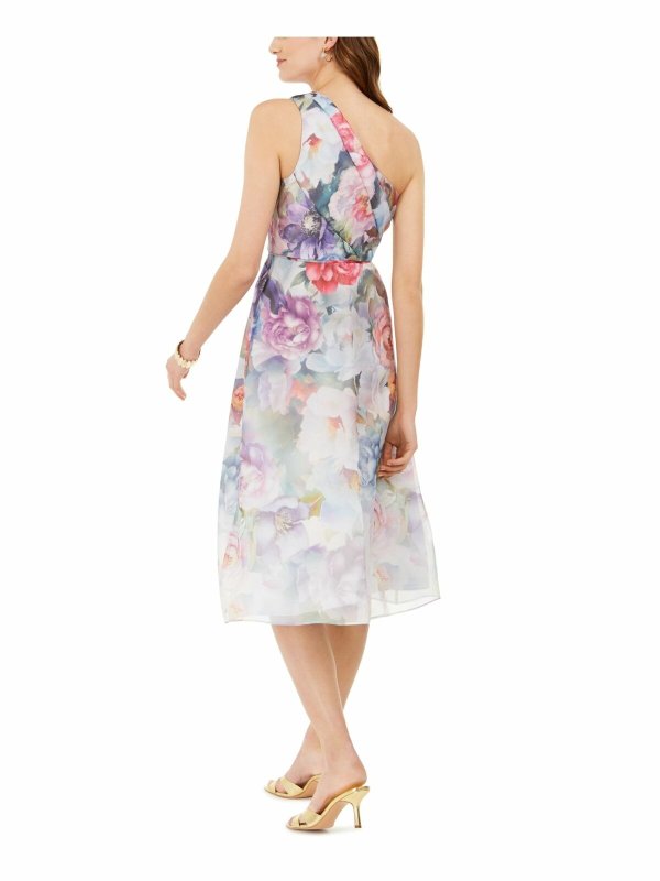 画像2: セール！Adrianna Papell アドリアナパペル　ワンショルダー花柄ドレス (2)