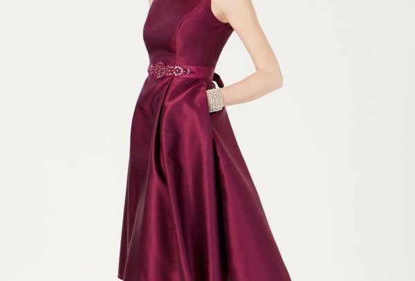画像3: セール!Adrianna Papell アドリアナパペル Belted A-line Formal Dress  (3)
