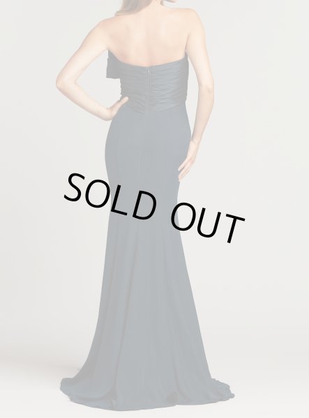 画像2: Tadashi Shoji タダシショージ RIVERA STRAPLESS CREPE GOWN  ネイビー (2)