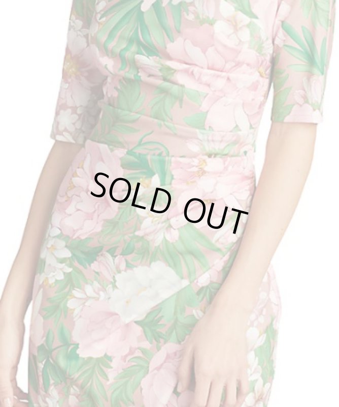 画像3: 【アンミカさん着用】Tadashi Shoji タダシショージ  Avil Floral Cocktail Dress　グリーン、ピンク系 (3)