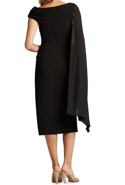 画像2: Tadashi Shoji  タダシショージ    MASSON ケープスリーブドレス ブラック (2)