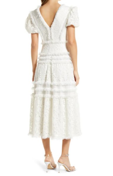 画像2: セール!Tadashi Shoji タダシショージ  PAIK LACE MIDI DRESS  ホワイト系 (2)