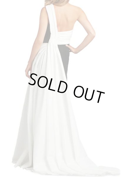 画像2: Tadashi Shoji タダシショージ  ARDA  ワンショルダータフタ Gown  ブラック、ホワイト (2)