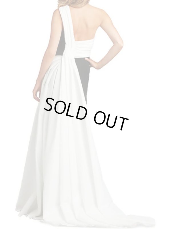 画像2: Tadashi Shoji タダシショージ  ARDA  ワンショルダータフタ Gown  ブラック、ホワイト (2)
