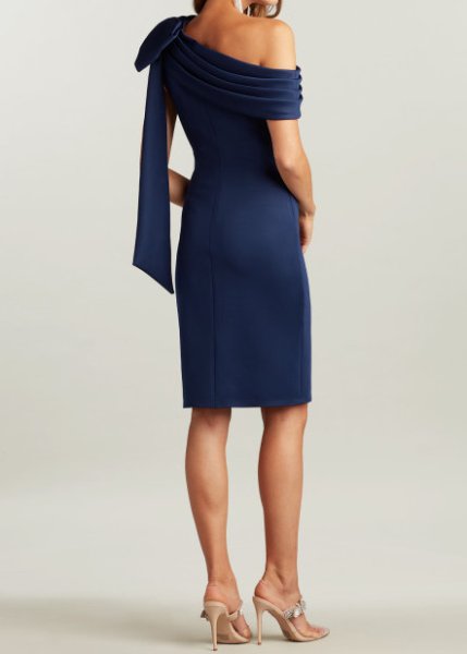 画像2: Tadashi Shoji タダシショージ   SNYDER ワンショルダードレス ネイビー (2)