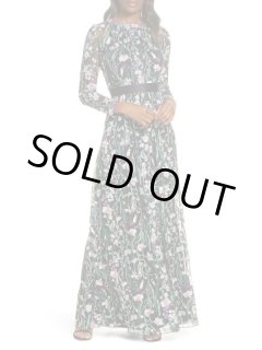 セール！Tadashi Shoji タダシショージ 花柄メッシュロングドレス