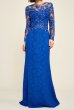 画像1:  Tadashi Shoji  タダシショージ　kalinda  EMBROIDERED JACQUARD GOWN ブルー系 (1)