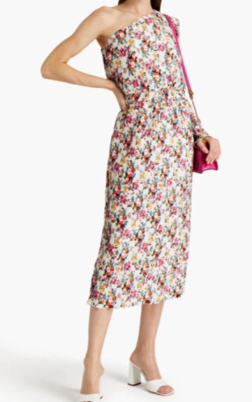 画像1: 再販売【田中みな実さん着用】MSGM 　ワンショルダープリーツドレス　ホワイト (1)