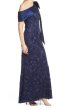 画像3: Tadashi Shoji タダシショージ   HAMOND DRAPED ONE-SHOULDER GOWN　ネイビー (3)