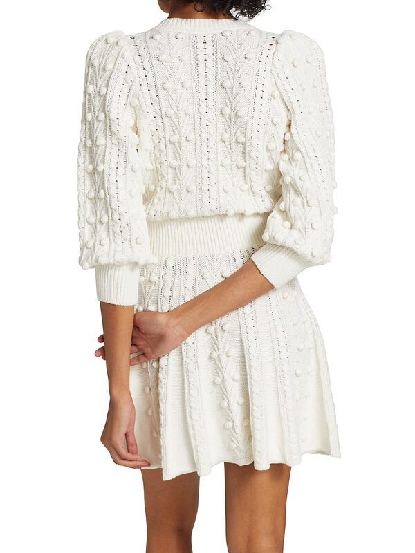 画像3: 【ニッキーヒルトン愛用】Alice + Olivia アリスアンドオリビア　 Kitty Bow Front Sweater Dress ホワイト  12114 (3)