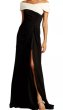 画像1: Tadashi Shoji タダシショージ   MARION DRAPED CREPE GOWN　ブラック、ホワイト (1)