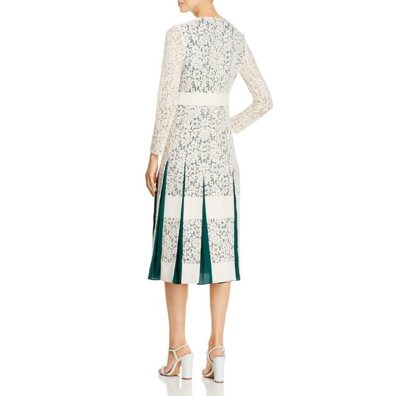 画像2: サイズ追加！【大政絢さん着用】Tory Burch トリーバーチ　Godet Ivory Lace Midi Dress  07121 (2)