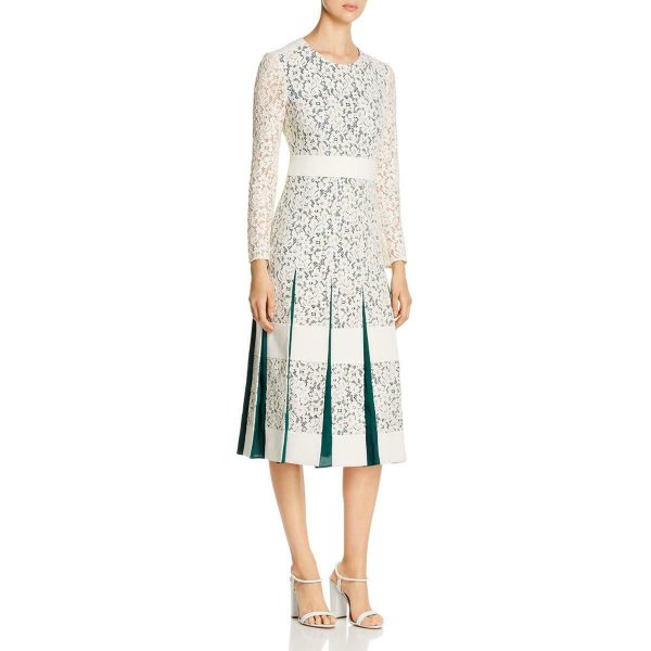 画像1: セール！【大政絢さん着用】Tory Burch トリーバーチ　Godet Ivory Lace Midi Dress (1)