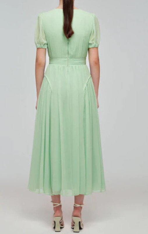 画像2: 【キャサリン妃愛用】Self Portrait　セルフポートレート　Spearmint Chiffon Midi Dress  09143 (2)