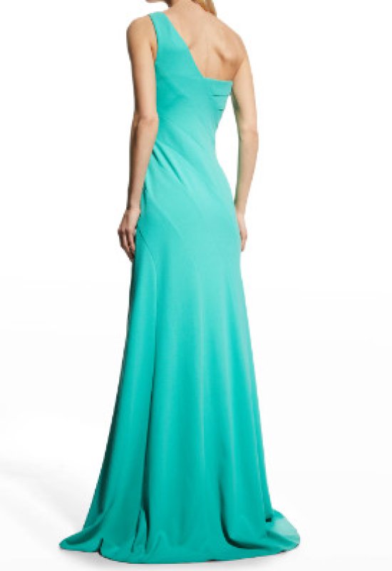 画像2: セール！Tadashi Shoji  タダシショージ   GERALDINE ONE-SHOULDER GOWN グリーン系 (2)