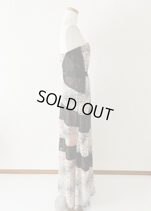 画像7: 1点のみ即発！【釈由美子さん、福井セリナさん、綺咲愛里さんに衣装提供】BCBGMAXAZRIA　　Elle Print and Lace Blocked Halter Dress  09121 (7)