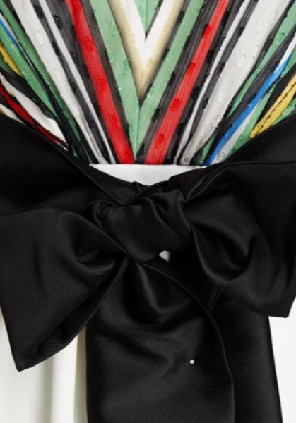 画像3: 【ドラマ使用】Badgley Mischka  Striped Bodice Bow Cocktail Dress (3)