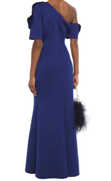 画像2: セール!Badgley Mischka  フローラルワンショルダードレス (2)