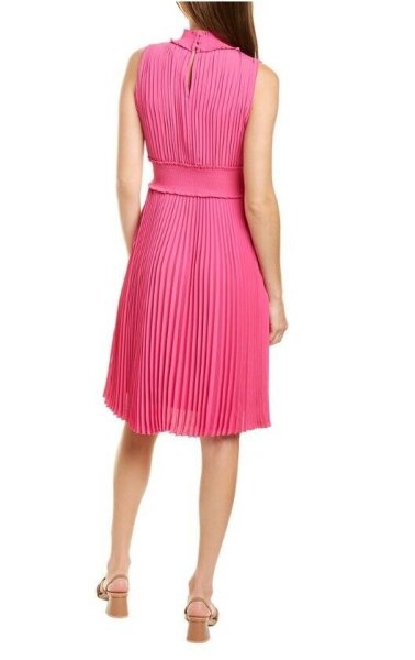 画像2: セール!Nanette Nanette Lepore ナネットレポー    Pleated Sleeveless Dress  プレシャスピンク系 (2)