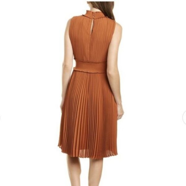 画像3: セール!Nanette Nanette Lepore ナネットレポー    Pleated Sleeveless Dress  ブラウン系 (3)