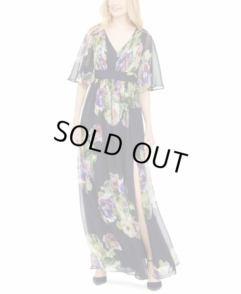画像1: 1点のみ即発！Adrianna Papell アドリアナパペル  Printed Chiffon Ballgown (1)