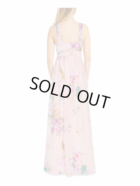 画像2: 再入荷、即発!Adrianna Papell アドリアナパペル  花柄ホルターネックロングドレス BLUSH  08132 (2)
