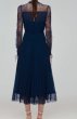 画像2: 【パリスヒルトン愛用】Self Portrait　セルフポートレート　 Navy Lace Trim Midi Dress  31303 (2)