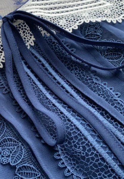 画像3: 【パリスヒルトン愛用】Self Portrait セルフポートレート  Navy Lace Trim Midi Dress  31303 (3)