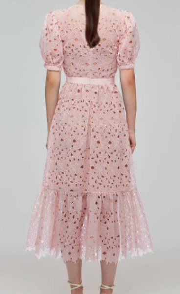画像2: 【パリスヒルトン愛用】Self Portrait セルフポートレート Blush Guipure Midi Dress (2)