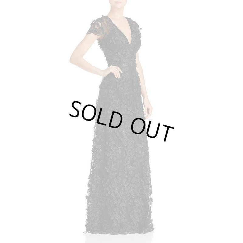 画像1: セール！Carmen Marc Valvo  イブニングブラックドレス (1)