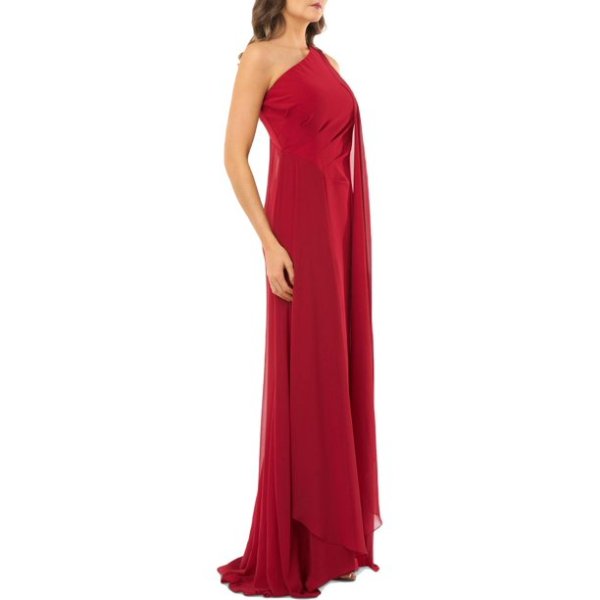 画像2: セール!Carmen Marc Valvo   Infusion One Shoulder Crepe Gown  10105 (2)
