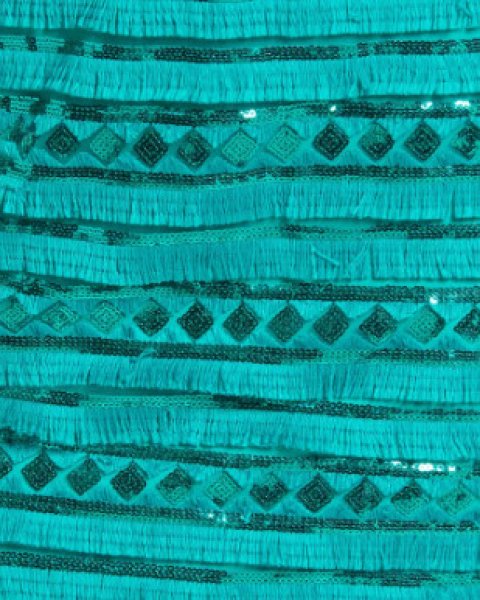 画像3: Tadashi Shoji タダシショージ  CLYDE SEQUIN FRINGE V-NECK DRESS  グリーン系 (3)