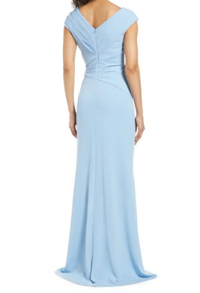 画像2: セール!Tadashi Shoji  タダシショージ   ASIER TEXTURED CREPE GOWN ブルー系 (2)