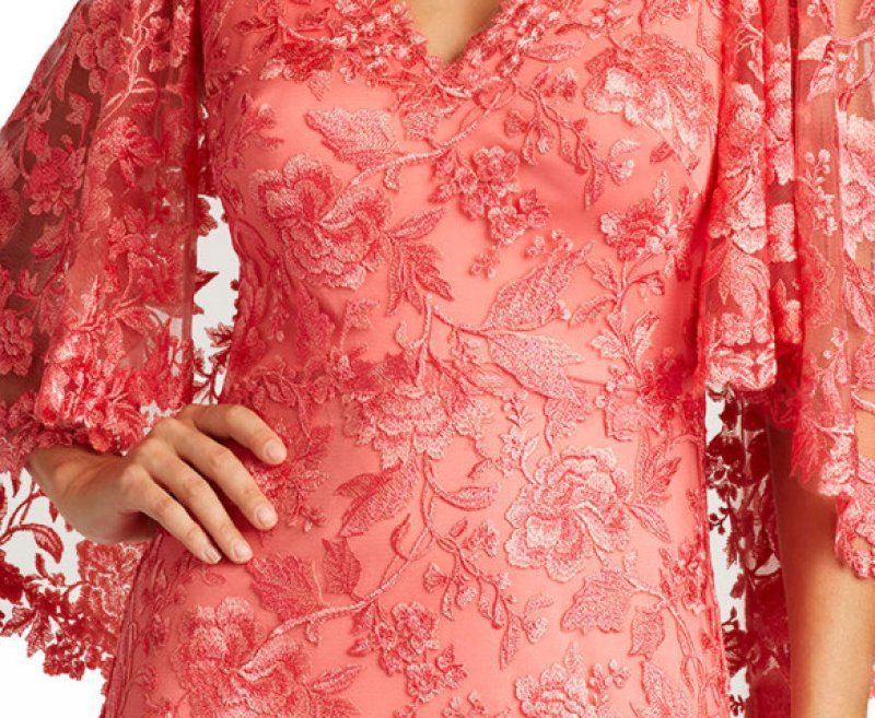 画像3: Tadashi Shoji  タダシショージ  GRACE CAPELET MIDI DRESS   ピンク系 (3)