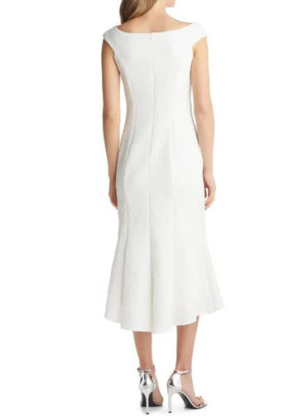画像2: セール!Tadashi Shoji  タダシショージ   AGNES ROSE JACQUARD DRESS  ホワイト系 (2)